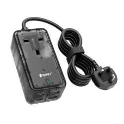 XPower PS1C 65W 5 Output Power Strip - Transparent Black